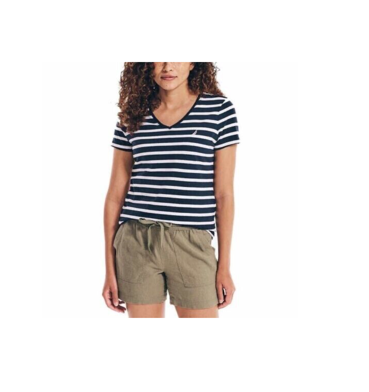 Nautica Logo V-Neck Short Sleeve T-Shirt